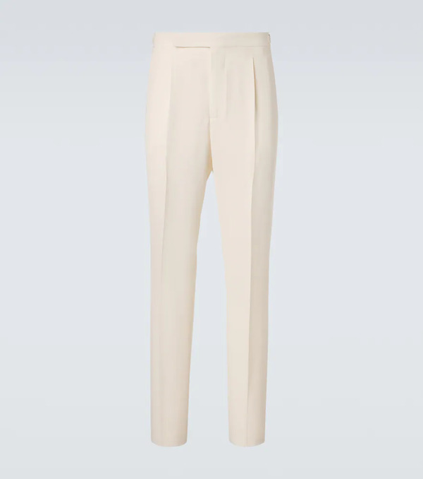  Umit Benan Umit Benan Pietro Silk And Cotton-blend Suit Pants 