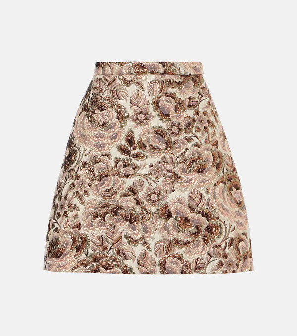  Valentino Valentino Aprã¨s L'hiver Matelassã© Floral Miniskirt 