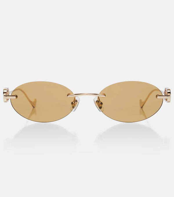  Valentino Valentino Bejewelled Vlogo Oval Sunglasses 