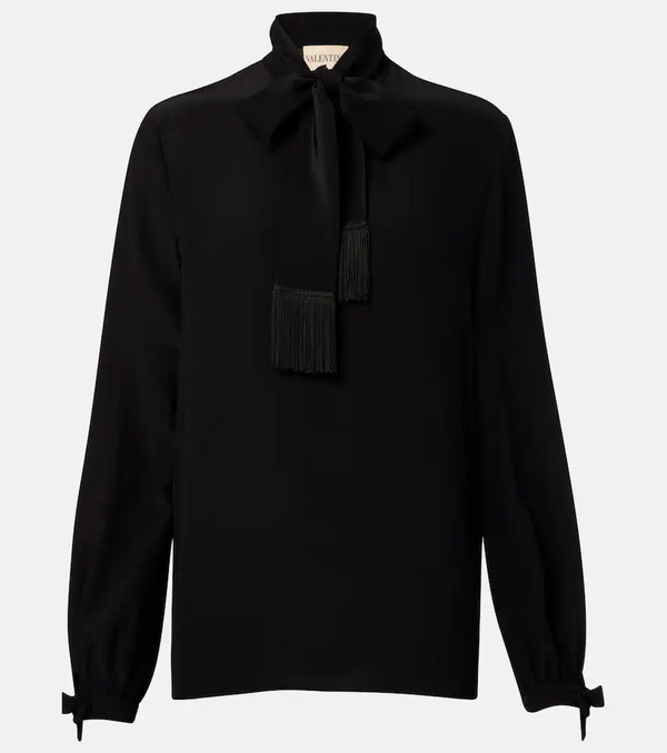  Valentino Valentino Bow-detail Silk Crãªpe Blouse 