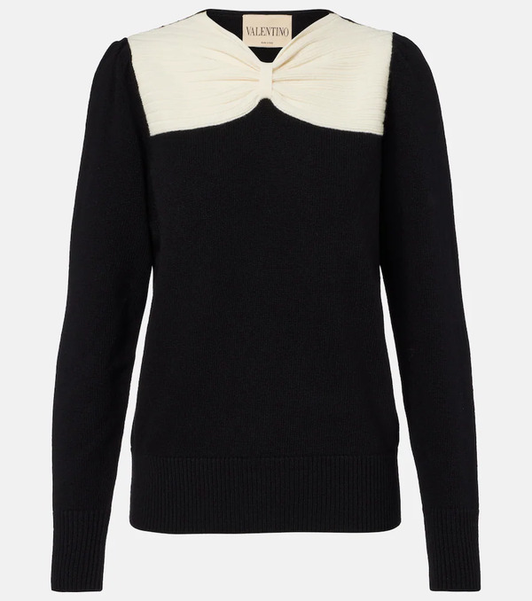 Valentino Valentino Bow-detail Virgin Wool Sweater 