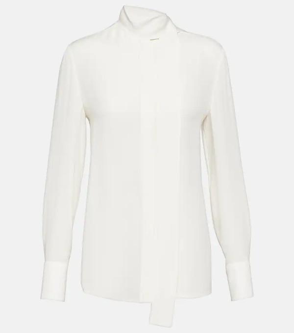  Valentino Valentino Bow-tie Neck Silk Georgette Blouse 
