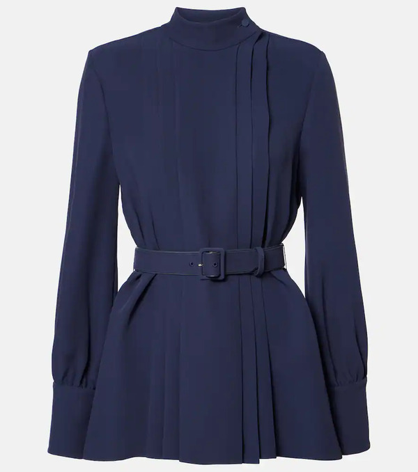  Valentino Valentino Cady Couture Pleated Belted Blouse 