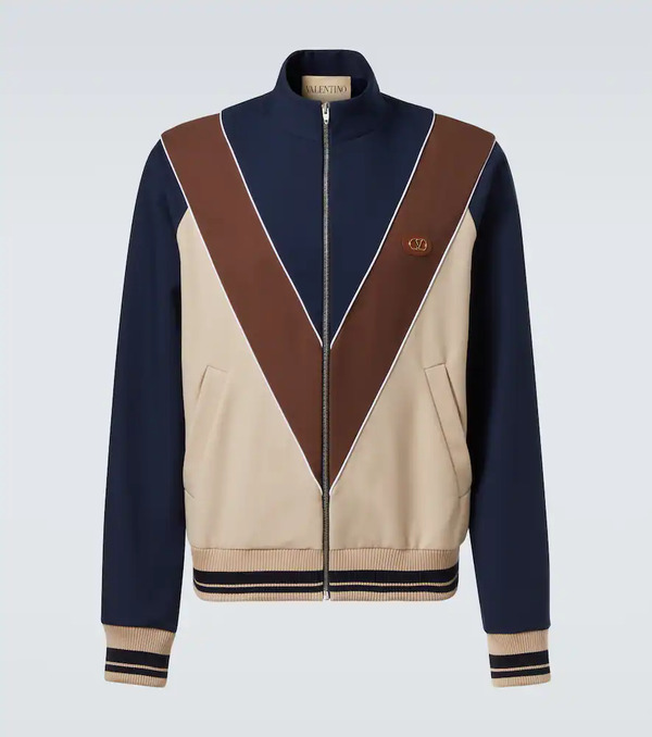  Valentino Valentino Colorblocked Logo Zip-up Sweatshirt 