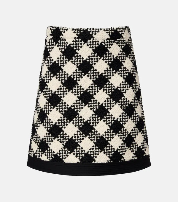  Valentino Valentino Cotton And Wool-blend Tweed Miniskirt 