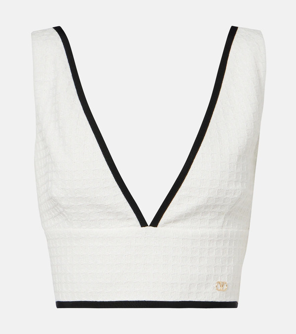  Valentino Valentino Cotton Tweed Crop Top 
