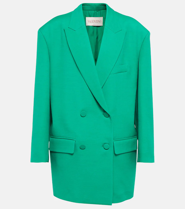  Valentino Valentino Crãªpe Couture Double-breasted Blazer 