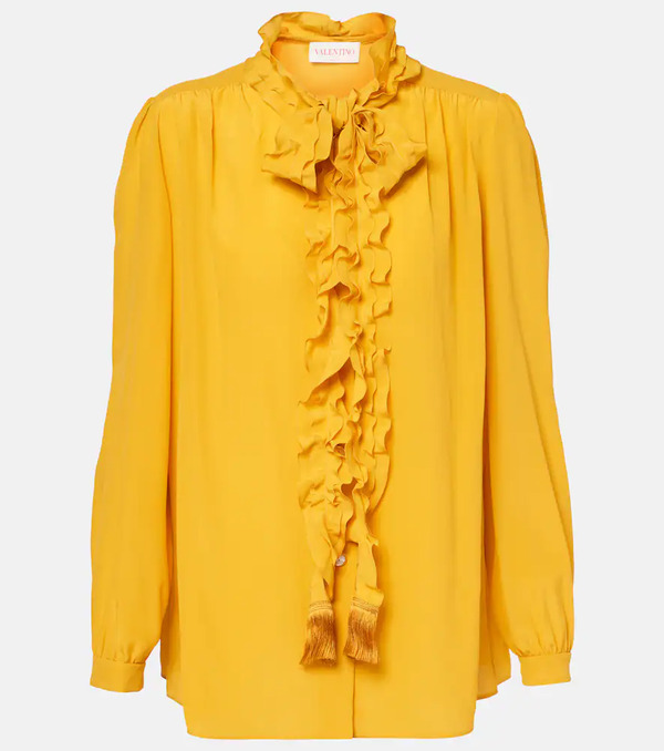  Valentino Valentino Crãªpe De Chine Shirt 