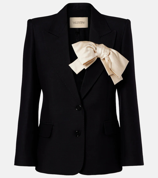  Valentino Valentino Crepe Couture Bow-detail Blazer 