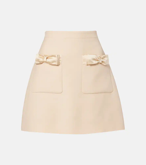  Valentino Valentino Crepe Couture Bow-detail Miniskirt 