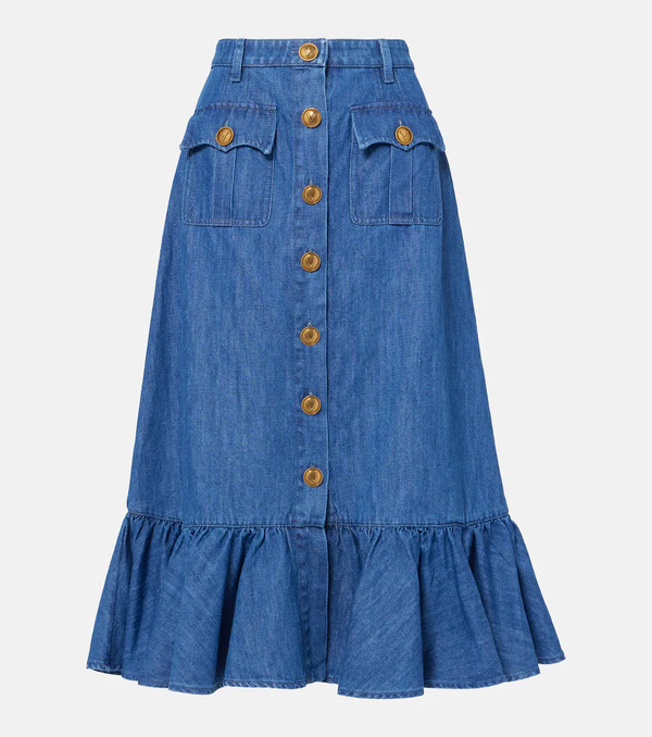  Valentino Valentino Denim Midi Skirt 