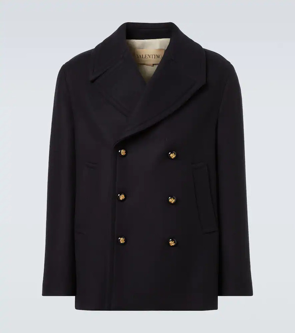  Valentino Valentino Double-breasted Virgin Wool Jacket 