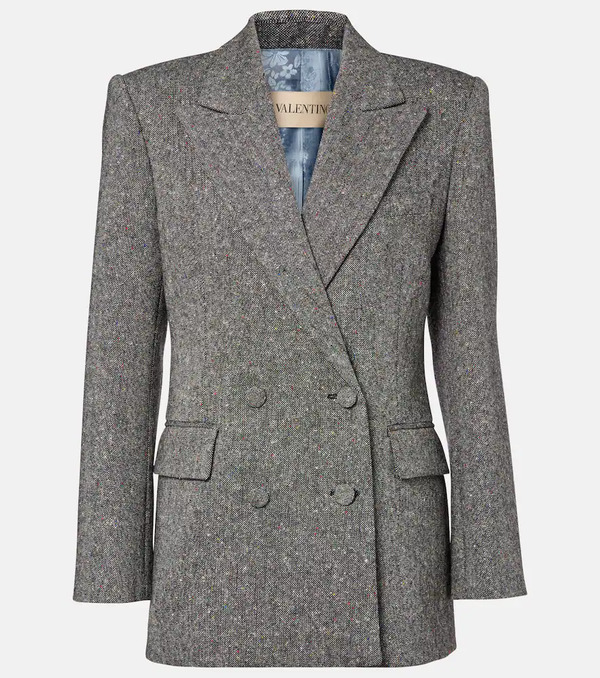  Valentino Valentino Double-breasted Wool-blend Blazer 
