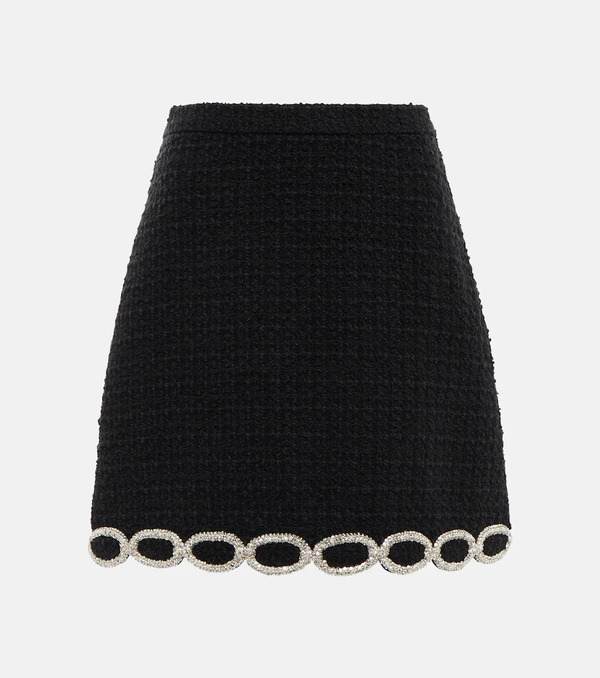  Valentino Valentino Embellished Tweed Miniskirt 