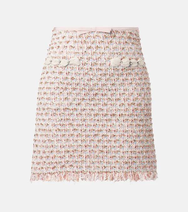  Valentino Valentino Embellished Tweed Miniskirt 