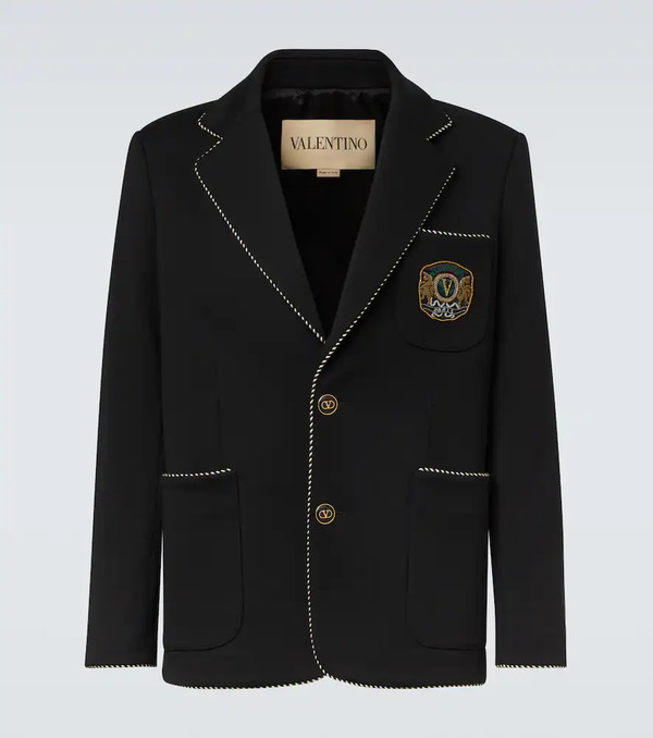  Valentino Valentino Embroidered Virgin Wool Blazer 