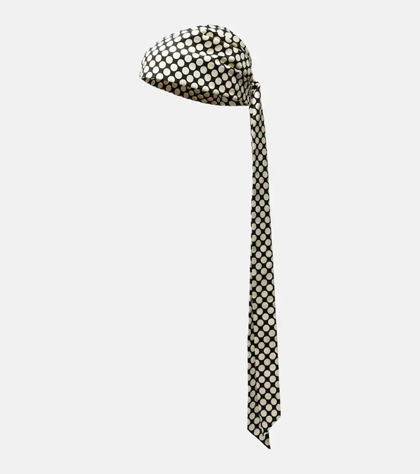  Valentino Valentino Escape Polka-dot Cotton And Silk Head Wrap 