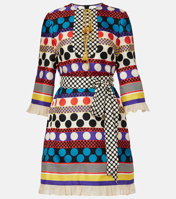  Valentino Valentino Escape Polka-dot Silk Minidress 