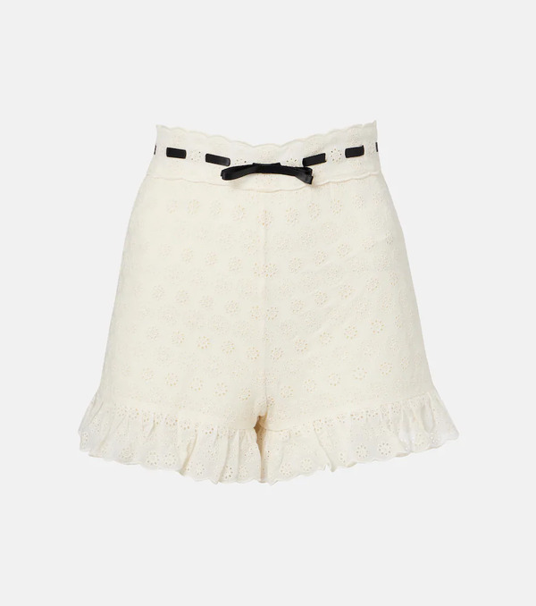  Valentino Valentino Floral Ruffled Cotton Shorts 