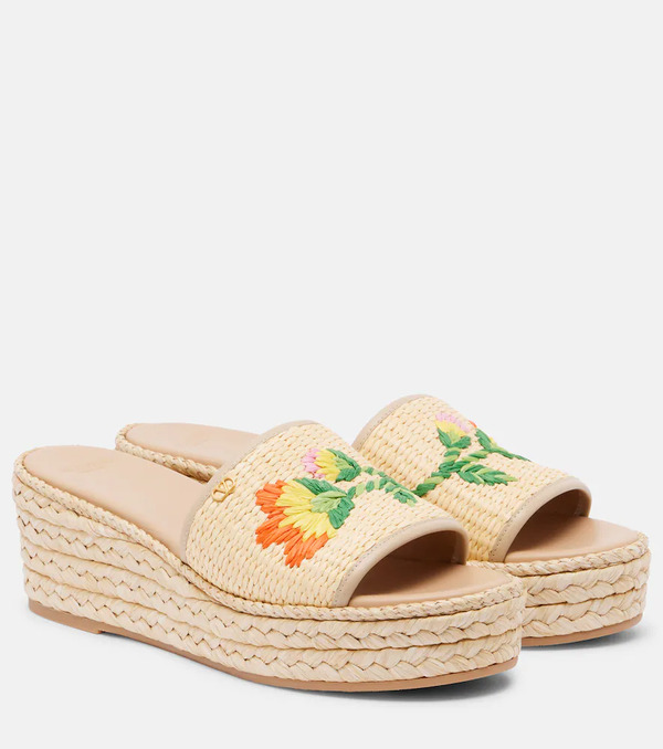  Valentino Garavani Valentino Garavani Bribri 65 Raffia Espadrille Wedges 