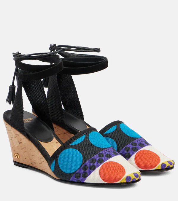  Valentino Garavani Valentino Garavani La Cruisette Printed Espadrille Wedges 