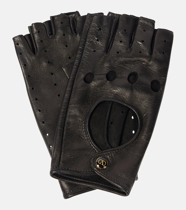  Valentino Garavani Valentino Garavani Leather Fingerless Gloves 
