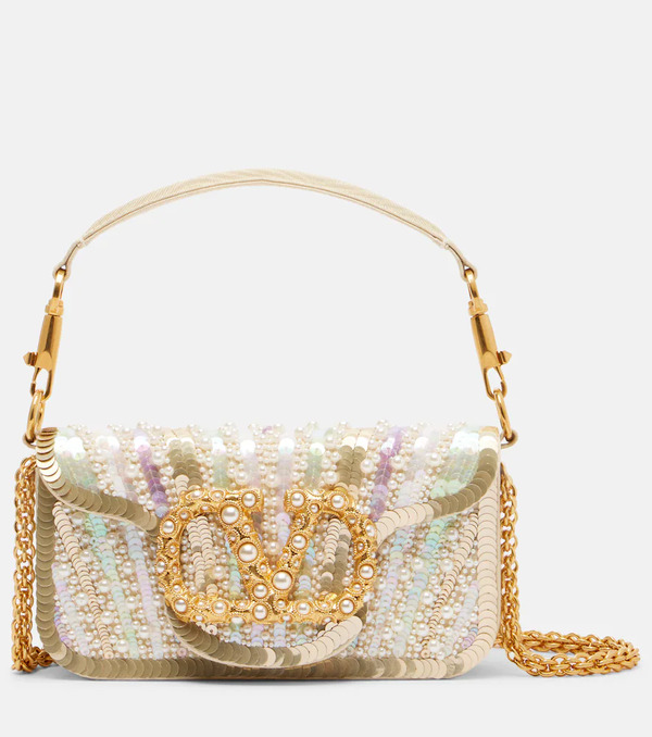  Valentino Garavani Valentino Garavani Locã² Small Embellished Satin Top-handle Bag 