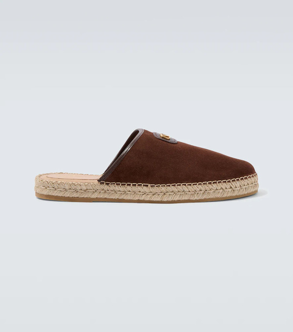  Valentino Garavani Valentino Garavani Palm Avenue Vlogo Suede Mules 