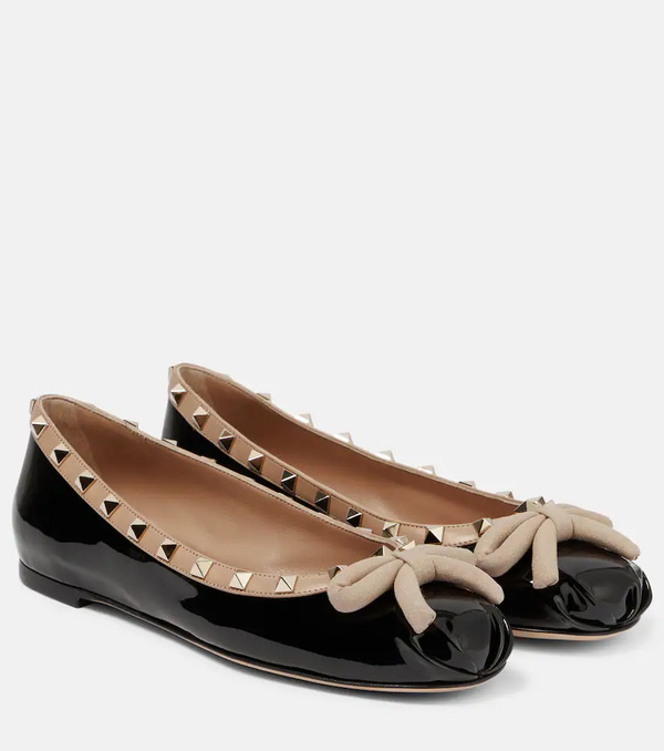 Valentino Garavani Valentino Garavani Rockstud Patent Leather Ballet Flats 
