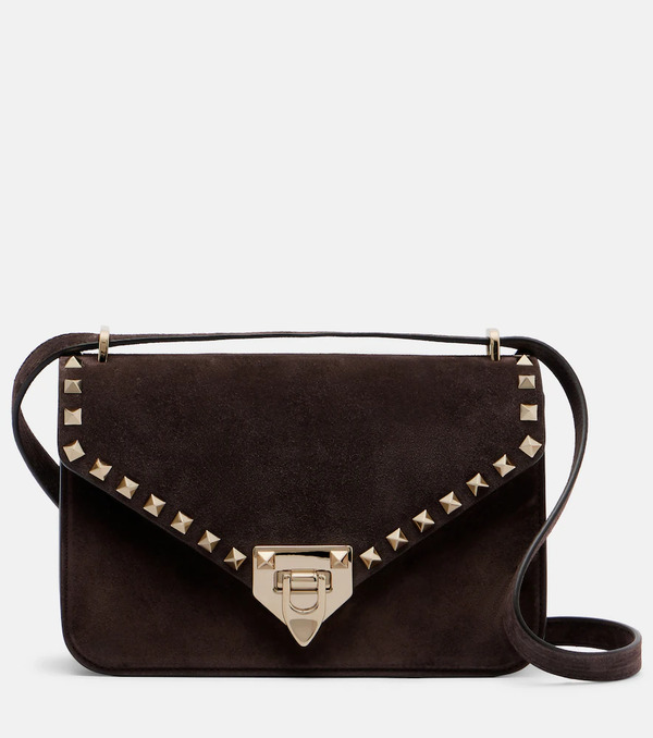  Valentino Garavani Valentino Garavani Rockstud Small Suede Crossbody Bag 