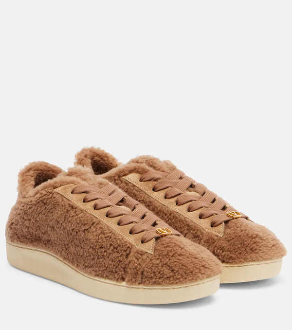  Valentino Garavani Valentino Garavani Royco Vlogo Suede-trimmed Sneakers 