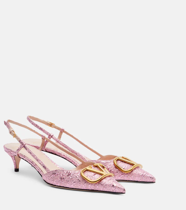  Valentino Garavani Valentino Garavani Vlogo Cloquã© Jacquard Slingback Pumps 