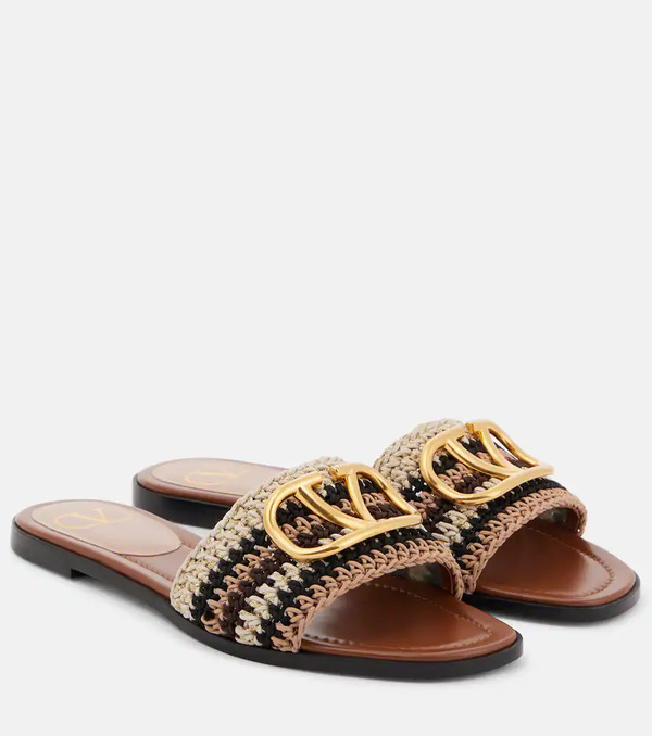  Valentino Garavani Valentino Garavani Vlogo Signature Crochet Slides 