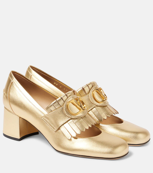  Valentino Garavani Valentino Garavani Vlogo Signature Fringed Leather Loafer Pumps 