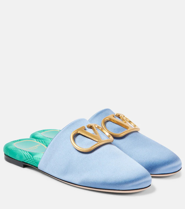  Valentino Garavani Valentino Garavani Vlogo Signature Satin Slides 
