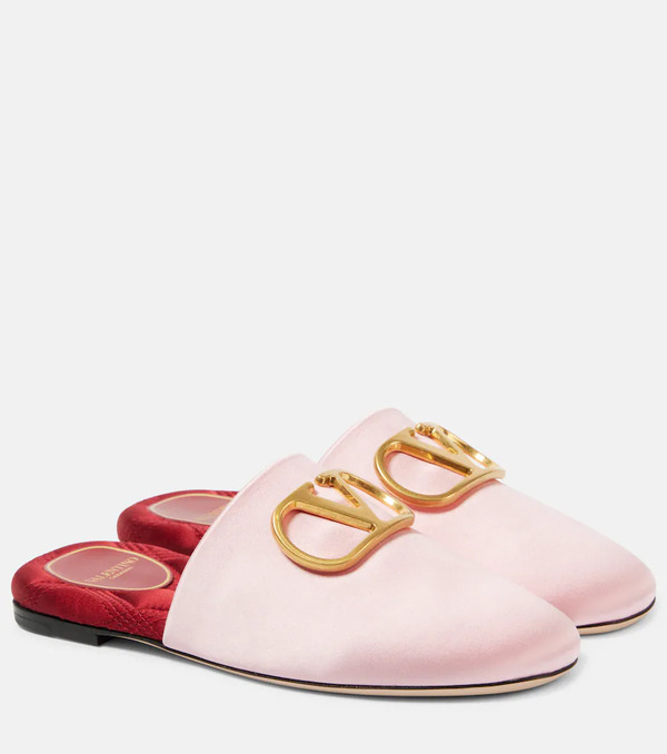 Valentino Garavani Valentino Garavani Vlogo Signature Satin Slides 