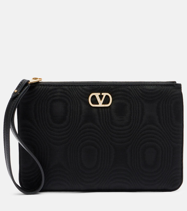  Valentino Garavani Valentino Garavani Vlogo Swarovskiâ®-embellished Moirã© Pouch 