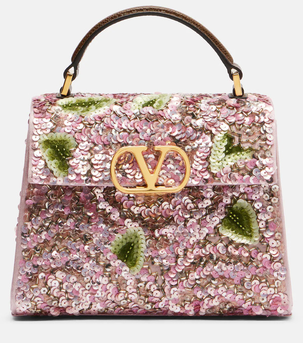  Valentino Garavani Valentino Garavani Vsling Mini Sequined Top-handle Bag 