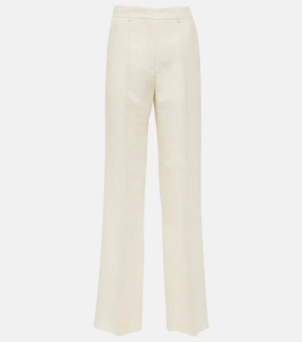  Valentino Valentino High-rise Wool And Silk Wide-leg Pants 
