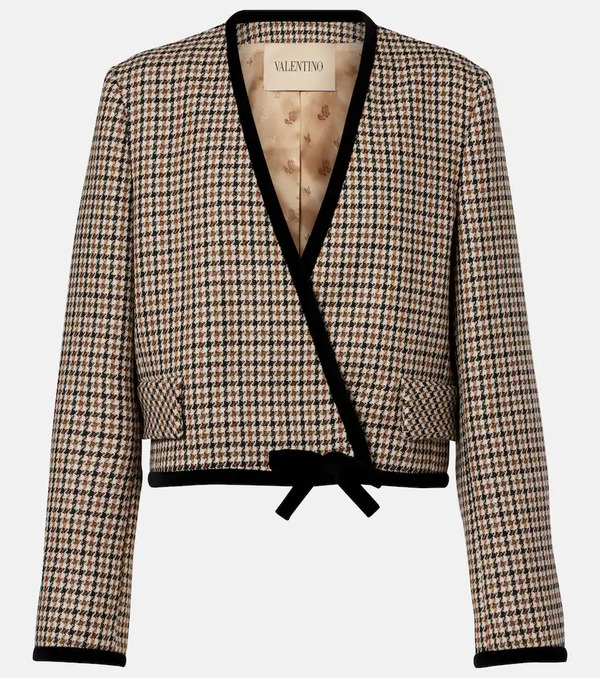  Valentino Valentino Houndstooth Virgin Wool Jacket 