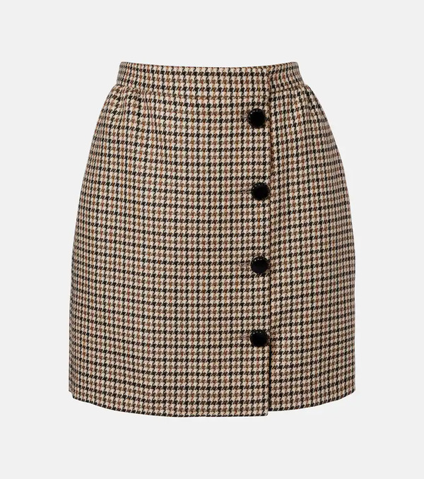  Valentino Valentino Houndstooth Virgin Wool Miniskirt 