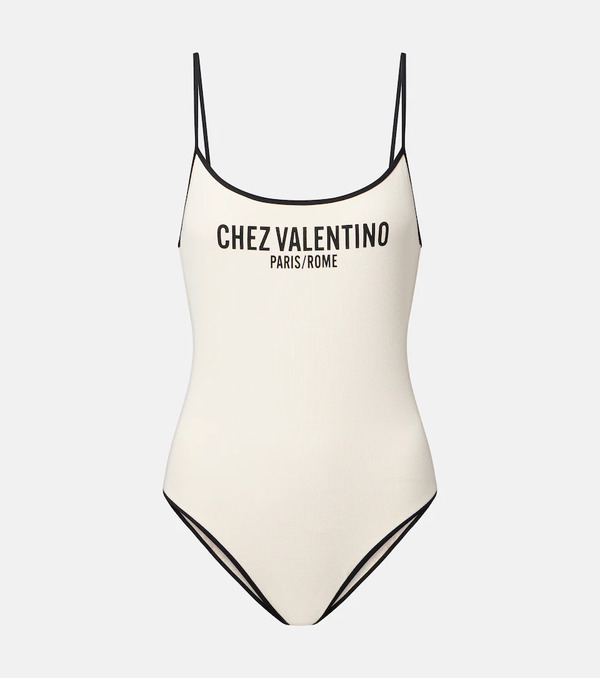  Valentino Valentino Logo Printed Piquã© Swimsuit 