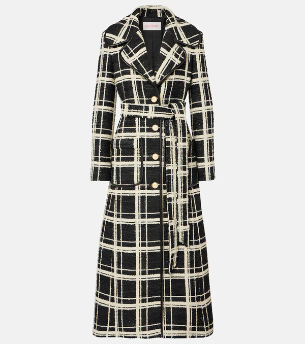  Valentino Valentino Mossi Wool-blend Tweed Coat 