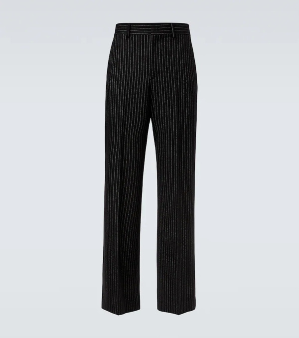  Valentino Valentino Pinstripe Wool And Silk Straight Pants 