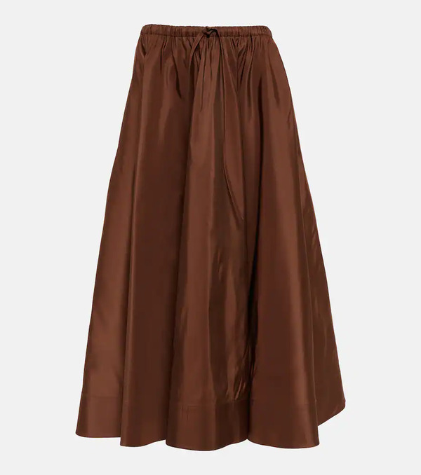  Valentino Valentino Pleated Silk Midi Skirt 
