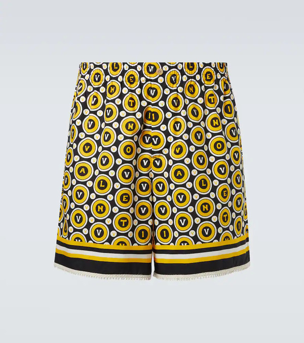  Valentino Valentino Printed Cotton Poplin Shorts 