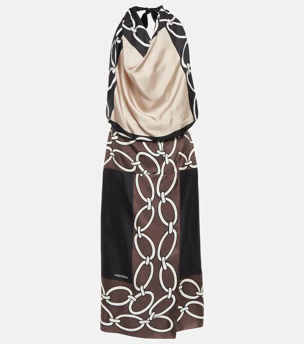  Valentino Valentino Printed Silk Midi Dress 