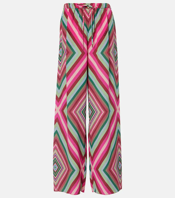  Valentino Valentino Printed Silk Palazzo Pants 
