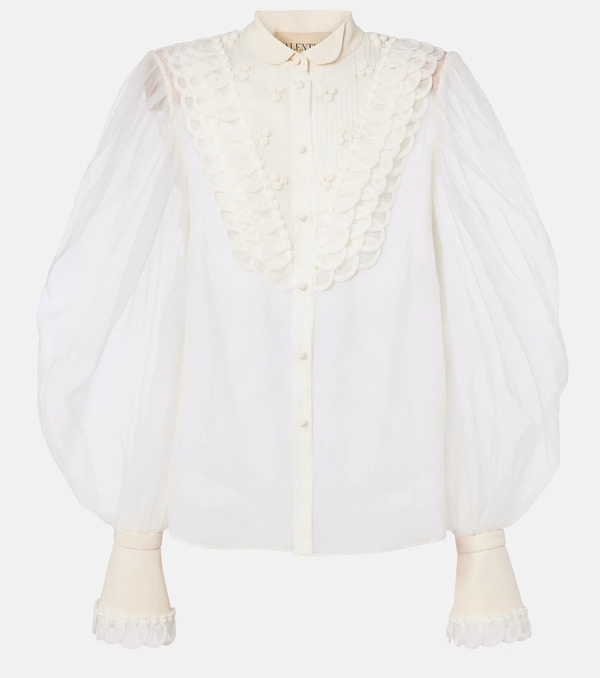  Valentino Valentino Sheer Silk Organza Blouse 