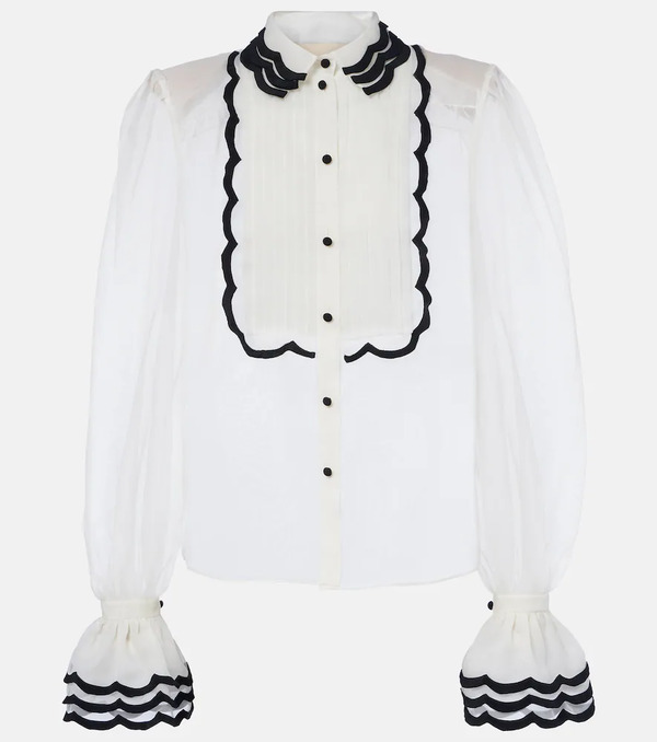  Valentino Valentino Sheer Silk Organza Blouse 